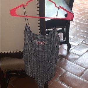 gray and black bodysuit